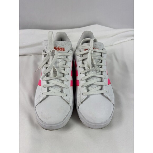Adidas Grand Court 2.0 Sneakers White Lucid Pink Bright Red Size 8 Low Top - Picture 13 of 14